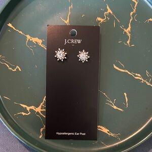 Brand new J. Crew Silver Snowflake Stud Earrings